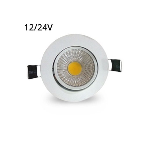 LEDlife 3W indbygningsspot - Hul: Ø7,5 cm, Mål: Ø8,5 cm, hvid kant, dæmpbar, 12V/24V