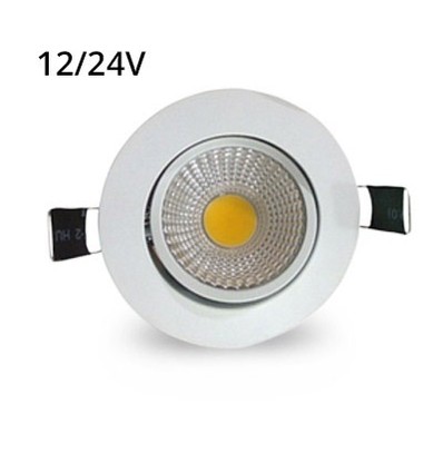 LEDlife 3W indbygningsspot - Hul: Ø6,7-8 cm, Mål: Ø8,5 cm, hvid kant, dæmpbar, 12V/24V