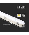48W LED WP Lampe 150cm - Samsung Chip, EM Kit, Mælkeagtigt Dæksel, SS Clips, 4000K