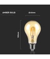 A67 LED Kultrådspære 10W E27 - Amber Dækning, 2200K