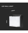 12W LED Væglampe - 3000K, Sort, Kvadratisk