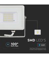20W Projektør Samsung Chip - 3000K, Hvid Hus