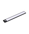 60cm 2,5W LED skabslampe med PIR sensor, sort - 5V, 4000K, 3000mA batteri, genopladelig, IP20