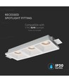 3xGU10 Lampe - Firkantet, Hvid