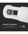 10W Væg Lampe - LED, 6400K, hvid hus, 25cm højde