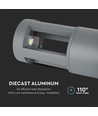 10W Væglampe - LED, 4000K, Grå, 25cm Højde