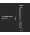 10W LED væglampe - 6400K, sort hus, 80cm højde