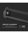 10W LED væglampe - 6400K, sort hus, 80cm højde