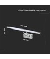 64cm 12W LED billede/spejllampe - Krom, 3000K, vipbar, inkl. lyskilde
