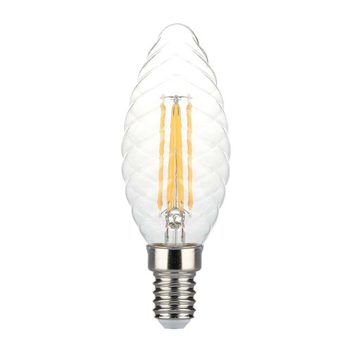 4W Kertepære E14 - LED Twisted, Filament Pære, 3000K, Dæmpbar