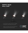 18W LED Væglampe 4000K Sort