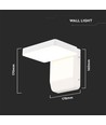 17W Væglampe LED - 3000K, hvid, kvadratisk, IP65