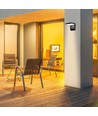 Væglampe 17W - 3000K sort hus, kvadratisk, IP65
