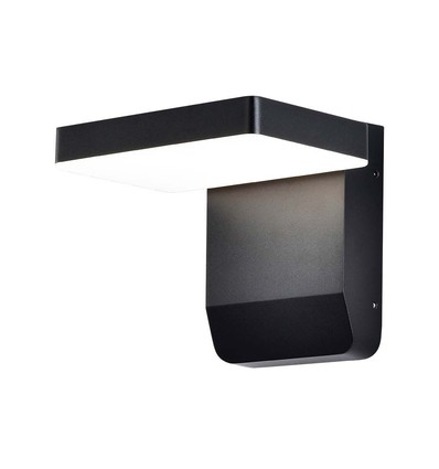 17W LED Væglampe 4000K Sort - Kvadratisk, IP65