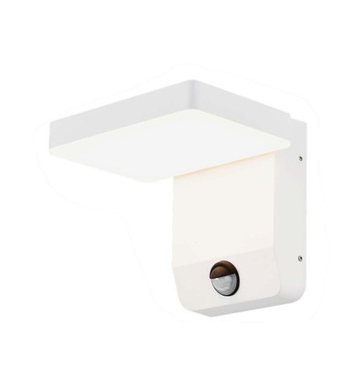 17W væglampe - LED, sensor, 3000K, hvid, kvadratisk, IP65
