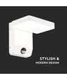 17W hvid kvadratisk væglampe med sensor - 2580lm, IP65, 4000K, PIR sensor