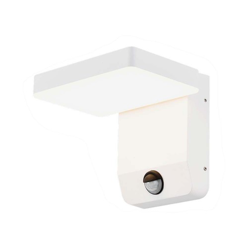 17W LED Væglampe - 4000K, hvid, firkantet, sensor, IP65