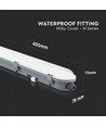 18W LED Vandtæt Lampe - 60cm, Samsung Chip, Mælkeagtigt Dæksel, 6500K