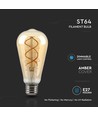ST64 kultrådspære 5W - 1800K, Ravfarvet Glas, Dæmpbar