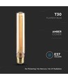 E27 2W T30 LED art filament pære - 1800K, amber glas, vintage effekt, laser gravering