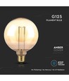G125 LED ART 4W E27 - Kultrådspære med ravfarvet glas, 1800K