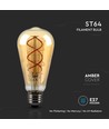 ST64 kultrådspære 5W - 1800K, Ravfarvet Glas