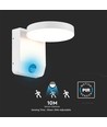 17W LED væglampe med sensor, rund - IP65, hvid, PIR bevægelsessensor, 2480lm, udendørs/indendørs