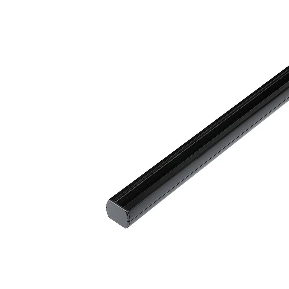 V-Tac 1,5 meter skinne til skinnespots - Sort, 3-faset, komplet med tilslutning og endeprop - Farve : Sort