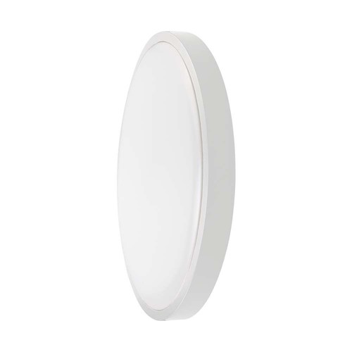 18W LED Dome Lys - Mikrobølge Sensor, 3000K, Rund, Hvid Ramme, IP44