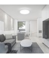 18W LED Dome Lys - Mikrobølge Sensor, 3000K, Rund, Hvid Ramme, IP44