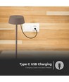 Opladelig LED bordlampe Inde/ude - Cortenfarvet, touch dæmpbar, 3000K, IP54
