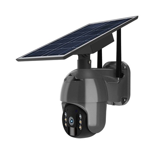 WiFi HD Smart Solar Energi PTZ Kamera Sensor Sort - Hus