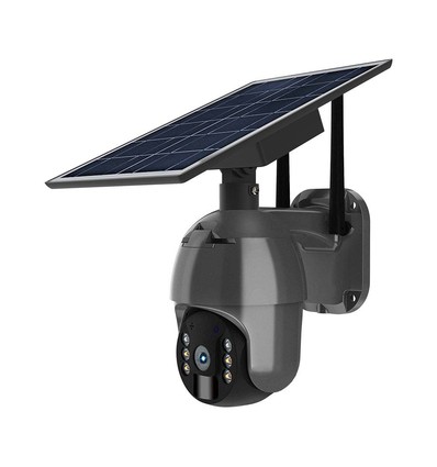 WiFi HD Smart Solar Energi PTZ Kamera Sensor Sort - Hus
