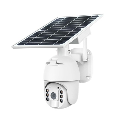 WiFi HD Smart Solar Energi PTZ Kamera - Sensor, Hvid, Hus