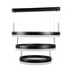 86W Soft Light Chandelier LED pendel - Sort, 3000K, dæmpbar, 360 grader lys, 3 års garanti