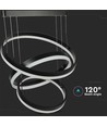 86W Soft Light Chandelier LED pendel - Sort, 3000K, dæmpbar, 360 grader lys, 3 års garanti