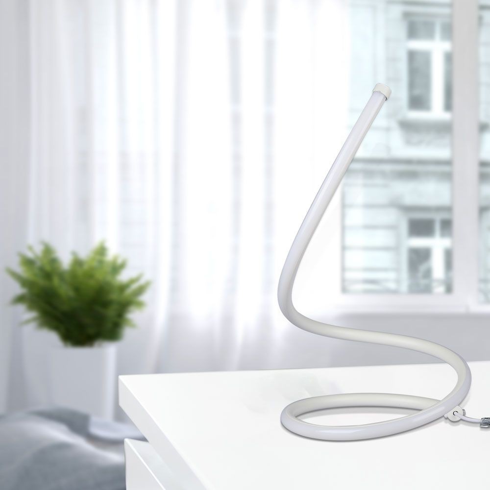 V-TAC LED Design Bordlampe 20W - EU Stik, Ledning+Af-bryder, 3000K, Hvid - Kulør : Varm