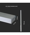 120cm 40W LED lysskinne med Samsung chip - Silver, 6400K, 120°, inkl. wireophæng
