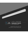 120cm 40W LED lysskinne med Samsung chip - Silver, 6400K, 120°, inkl. wireophæng