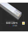120cm 40W LED lysskinne med Samsung chip - Silver, 6400K, 120°, inkl. wireophæng