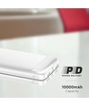 10.000mAh hurtigoplader - powerbank, hvid