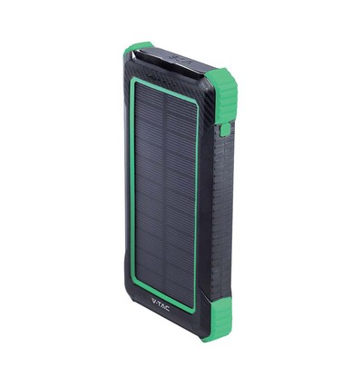 10.000mAh Solar trådløs oplader powerbank - sort
