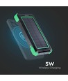 10.000mAh Solar trådløs oplader powerbank - sort
