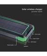 10.000mAh Solar trådløs oplader powerbank - sort