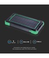 10.000mAh Solar trådløs oplader powerbank - sort