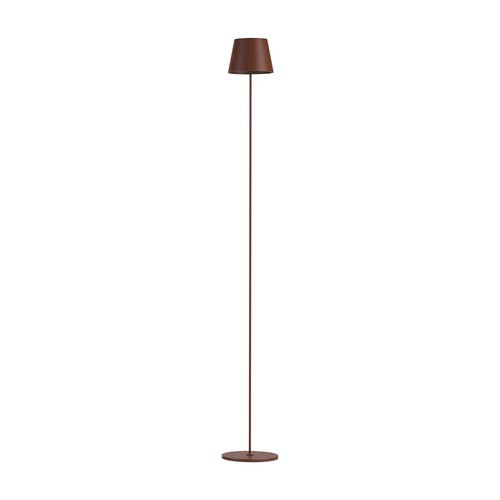 4W LED gulvlampe, genopladelig - IP54, Cortenfarvet, touch dæmpbar, justerbar højde 50-130cm, USB-opladning