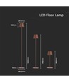 LED lampe 4W - 4400mA batteri, 3000K, IP54, Corten hylster