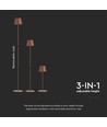 LED lampe 4W - 4400mA batteri, 3000K, IP54, Corten hylster