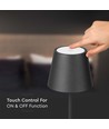 4W LED gulvlampe, genopladelig - Touch dæmpbar, USB, IP54, sort, højdejusterbar 50-130cm, inkl. lyskilde