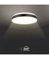 42W LED Designer Lys - TRIAC Dæmpbar, 4000K Sort, Rund